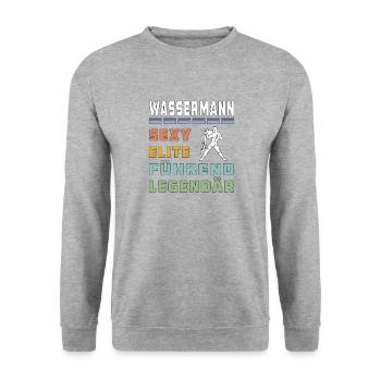 WASSERMANN - Unisex Pullover - Weißgrau meliert - Vorne - Alina (178cm) & Michal (187cm)