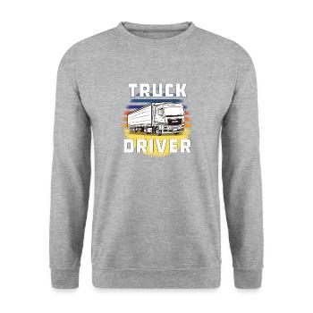 TRUCK DRIVER - Unisex Pullover - Weißgrau meliert - Vorne - Alina (178cm) & Michal (187cm)