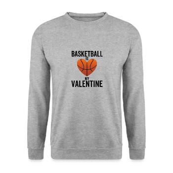 Le basketball est ma Saint-Valentin - Sweat-shirt Unisexe - gris chiné - Devant - Alina (178cm) & Michal (187cm)