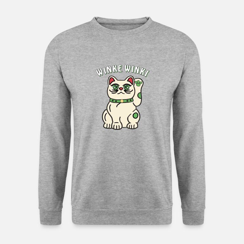 KATZE WINKE WINKI - Unisex Pullover - Weißgrau meliert