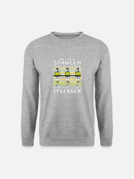 TISCHFUSSBALL MIT DEN STANGEN IN DEN HÄNDEN - Unisex Pullover - Weißgrau meliert