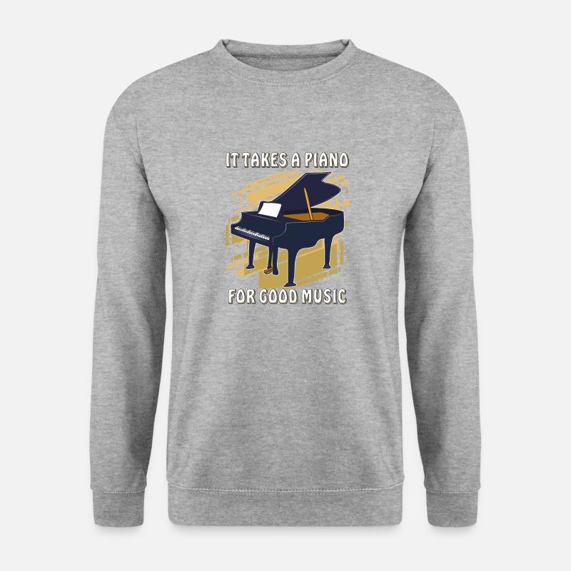 IT TAKES A PIANO - Unisex Pullover - Weißgrau meliert
