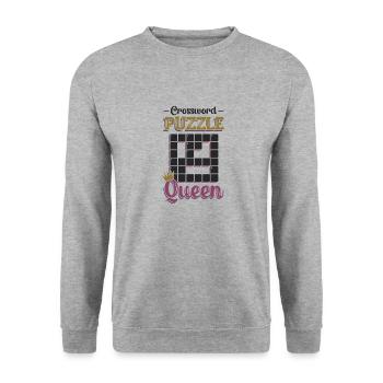 Crossword Puzzle Queen Crossword Puzzle Puzzle - Unisex Sweatshirt - salt & pepper - Front - Alina (178cm) & Michal (187cm)