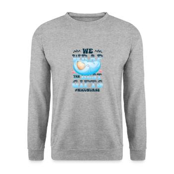 We wrap the best gifts - Unisex Sweatshirt - salt & pepper - Front - Alina (178cm) & Michal (187cm)