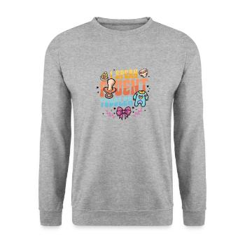 I speak fluent toddler - Unisex Sweatshirt - salt & pepper - Front - Alina (178cm) & Michal (187cm)