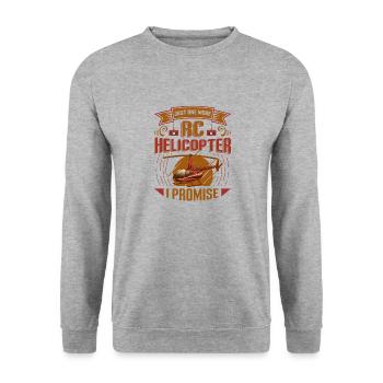 Nur Noch Ein Rc-hubschrauber, Ich Verspreche. - Unisex Pullover - Weißgrau meliert - Vorne - Alina (178cm) & Michal (187cm)