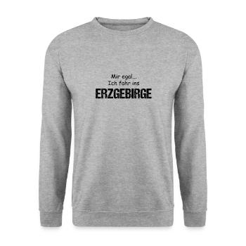 Erzgebirge mir egal ich fahr ins - Unisex Pullover - Weißgrau meliert - Vorne - Alina (178cm) & Michal (187cm)
