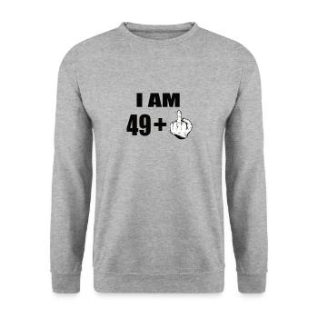 50e anniversaire - Sweat-shirt Unisexe - gris chiné - Devant - Alina (178cm) & Michal (187cm)