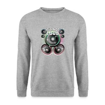 LAUTSPRECHER IT'S NOT LOUD - Unisex Pullover - Weißgrau meliert - Vorne - Alina (178cm) & Michal (187cm)