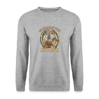 SEARCH MAN WITH HORSE - Unisex Sweatshirt - salt & pepper - Front - Alina (178cm) & Michal (187cm)