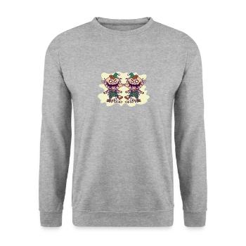 Evil Christmas Elves Creepy Holiday Horror - Unisex Sweatshirt - salt & pepper - Front - Alina (178cm) & Michal (187cm)