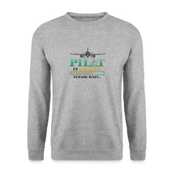 Pilot in progress, please wait, aircraft training - Unisex Sweatshirt - salt & pepper - Front - Alina (178cm) & Michal (187cm)
