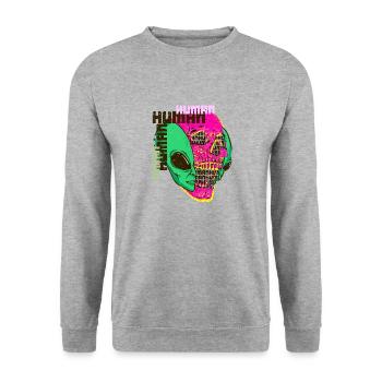 Human Alien Fusion Stylish art - Unisex Pullover - Weißgrau meliert - Vorne - Alina (178cm) & Michal (187cm)