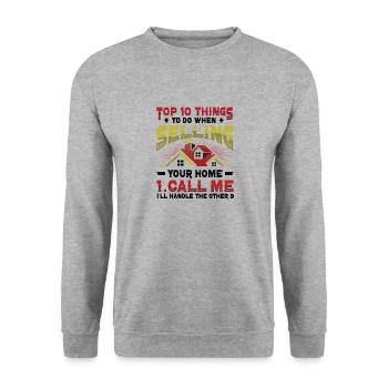 Was Zu Tun Ist, Wenn Sie Ihr Haus Verkaufen - Unisex Pullover - Weißgrau meliert - Vorne - Alina (178cm) & Michal (187cm)