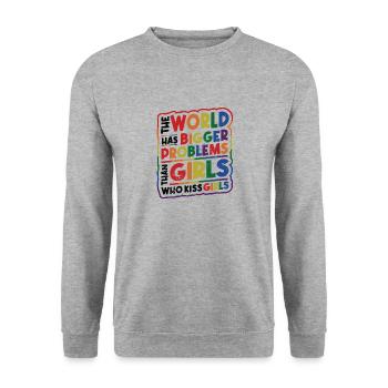 Des problèmes plus graves que les filles, les filles homosexuelles - Sweat-shirt Unisexe - gris chiné - Devant - Alina (178cm) & Michal (187cm)
