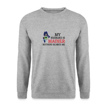 Rien ne me fait peur Mainer Mari Maine - Sweat-shirt Unisexe - gris chiné - Devant - Alina (178cm) & Michal (187cm)