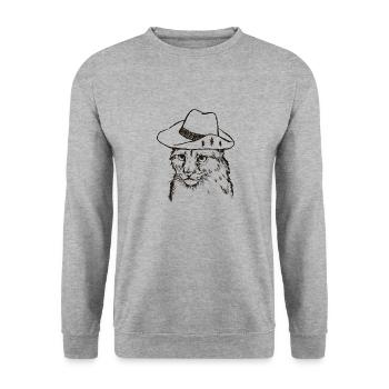 Lynx Cowboy - Sweat-shirt Unisexe - gris chiné - Devant - Alina (178cm) & Michal (187cm)