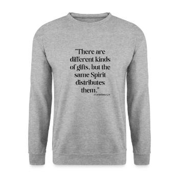 There are different kinds of gifts... - Unisex Sweatshirt - salt & pepper - Front - Alina (178cm) & Michal (187cm)