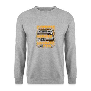 Funny Woodworking Carpenter - Unisex Sweatshirt - salt & pepper - Front - Alina (178cm) & Michal (187cm)