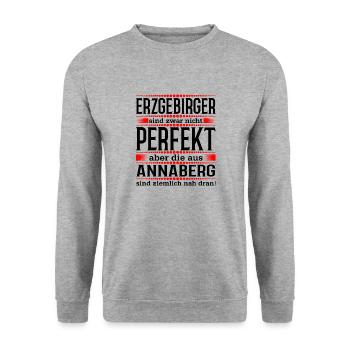 Erzgebirge Annaberg - Unisex Pullover - Weißgrau meliert - Vorne - Alina (178cm) & Michal (187cm)