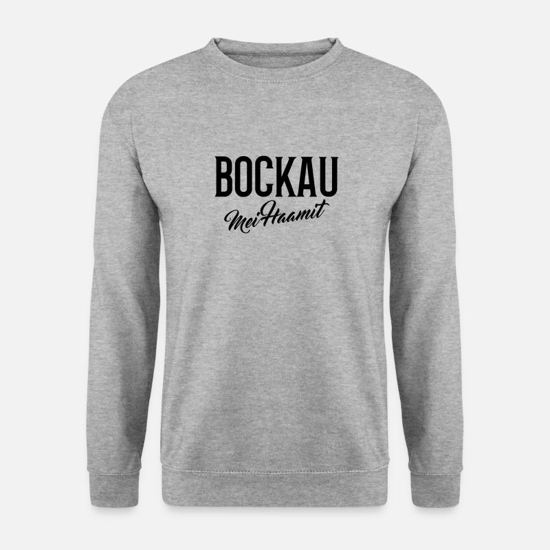 Bockau mei haamit - Unisex Pullover - Weißgrau meliert