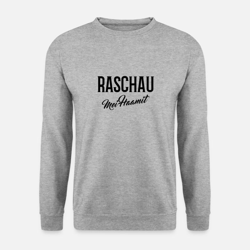 Raschau mei haamit - Unisex Pullover - Weißgrau meliert