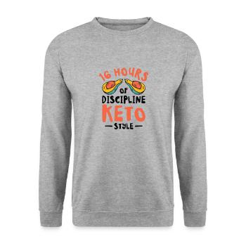 Keto-Diät Avocado Frucht Gewichtsverlust - Unisex Pullover - Weißgrau meliert - Vorne - Alina (178cm) & Michal (187cm)