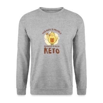 Keto Diet Workout Nutritionniste Avocat - Sweat-shirt Unisexe - gris chiné - Devant - Alina (178cm) & Michal (187cm)