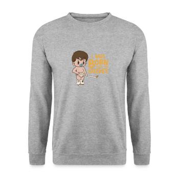 Eishockey Sport Trainer Spiel Spieler Torwart - Unisex Pullover - Weißgrau meliert - Vorne - Alina (178cm) & Michal (187cm)