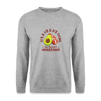 Keto Diet Avocat Fruit Ketogenic Diet Viande - Sweat-shirt Unisexe - gris chiné - Devant - Alina (178cm) & Michal (187cm)