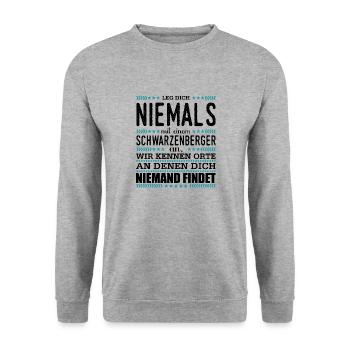 Schwarzenberg Erzgebirge - Unisex Pullover - Weißgrau meliert - Vorne - Alina (178cm) & Michal (187cm)