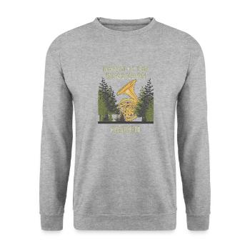 KANNST DU DAS WALDHORN HÖREN - Unisex Pullover - Weißgrau meliert - Vorne - Alina (178cm) & Michal (187cm)