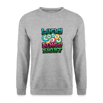 Bingo chanceux - Sweat-shirt Unisexe - gris chiné - Devant - Alina (178cm) & Michal (187cm)