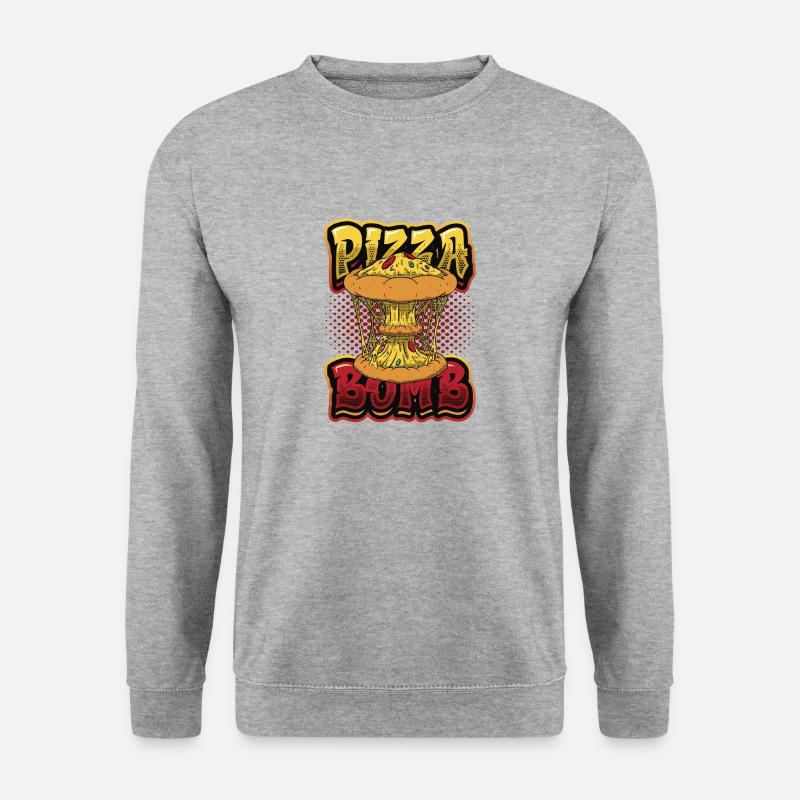 Pizza-bombe Pizza-liebhaber - Unisex Pullover - Weißgrau meliert