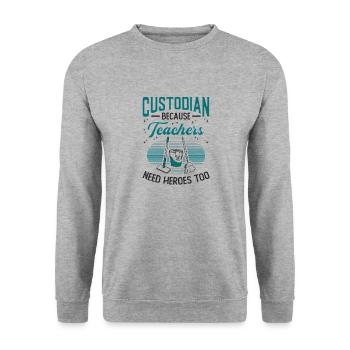 Des gardiens parce que les enseignants ont aussi besoin de héros - Sweat-shirt Unisexe - gris chiné - Devant - Alina (178cm) & Michal (187cm)