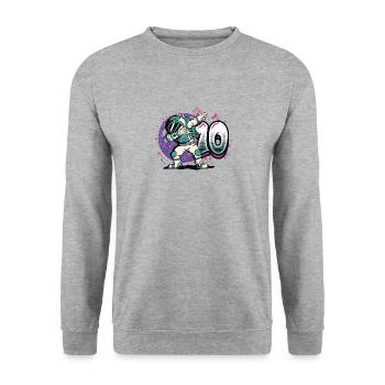 10th birthday, astronaut, decorations - Unisex Sweatshirt - salt & pepper - Front - Alina (178cm) & Michal (187cm)