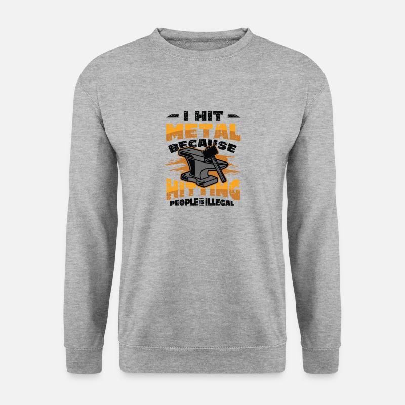 Hit Metal Blacksmith - Unisex Pullover - Weißgrau meliert