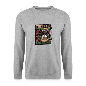 Coffee is precious, like time, coffee lovers - Unisex Sweatshirt - salt & pepper - Front - Alina (178cm) & Michal (187cm)