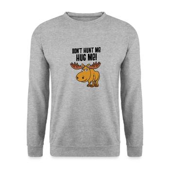 Hug Me Cute Wildlife Animal Moose Deer Forest - Unisex Sweatshirt - salt & pepper - Front - Alina (178cm) & Michal (187cm)