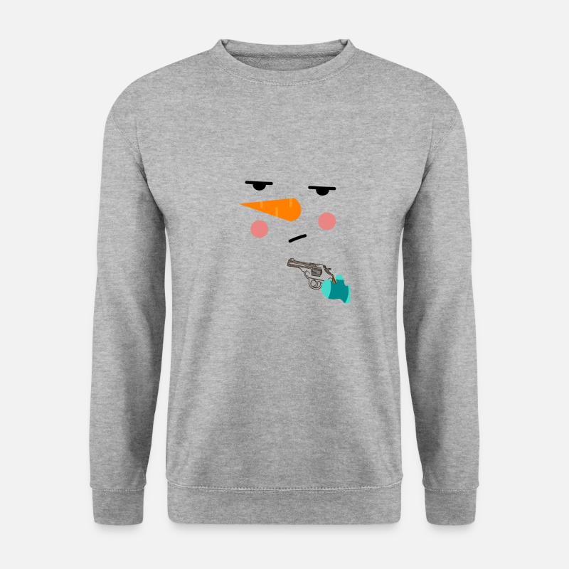 Schneemann - Unisex Pullover - Weißgrau meliert