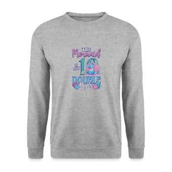 This mermaid is now 10, double digits - Unisex Sweatshirt - salt & pepper - Front - Alina (178cm) & Michal (187cm)