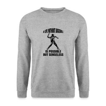 Cadeau de baseball Jeu de baseball Amateurs de baseball - Sweat-shirt Unisexe - gris chiné - Devant - Alina (178cm) & Michal (187cm)