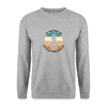 Manger des ananas, des vacances exotiques d'été, - Sweat-shirt Unisexe - gris chiné - Devant - Alina (178cm) & Michal (187cm)
