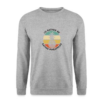 Fruits exotiques : ananas, fruits d'été, vacances - Sweat-shirt Unisexe - gris chiné - Devant - Alina (178cm) & Michal (187cm)