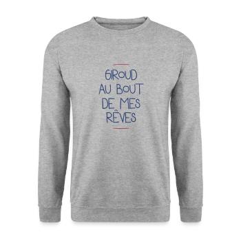Giroud au bout de mes rêves - Sweat-shirt Unisexe - gris chiné - Devant - Alina (178cm) & Michal (187cm)