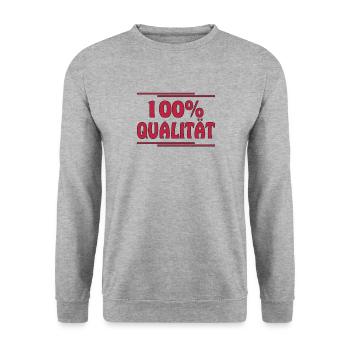 100% QUALITÄT - Unisex Pullover - Weißgrau meliert - Vorne - Alina (178cm) & Michal (187cm)