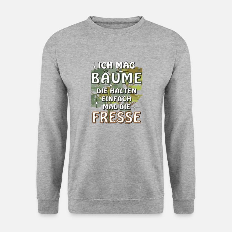 ICH MAG BÄUME - Unisex Pullover - Weißgrau meliert