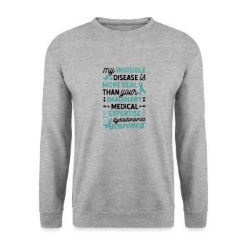 My Invisible Disease Dysautonomia Awareness - Unisex Sweatshirt - salt & pepper - Front - Alina (178cm) & Michal (187cm)