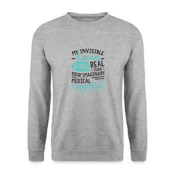 My Invisible Disease Dysautonomia Awareness - Unisex Sweatshirt - salt & pepper - Front - Alina (178cm) & Michal (187cm)