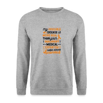 My Invisible Disease Is Real - Unisex Sweatshirt - salt & pepper - Front - Alina (178cm) & Michal (187cm)